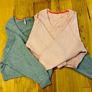 Pair of Free People Crop sweaters